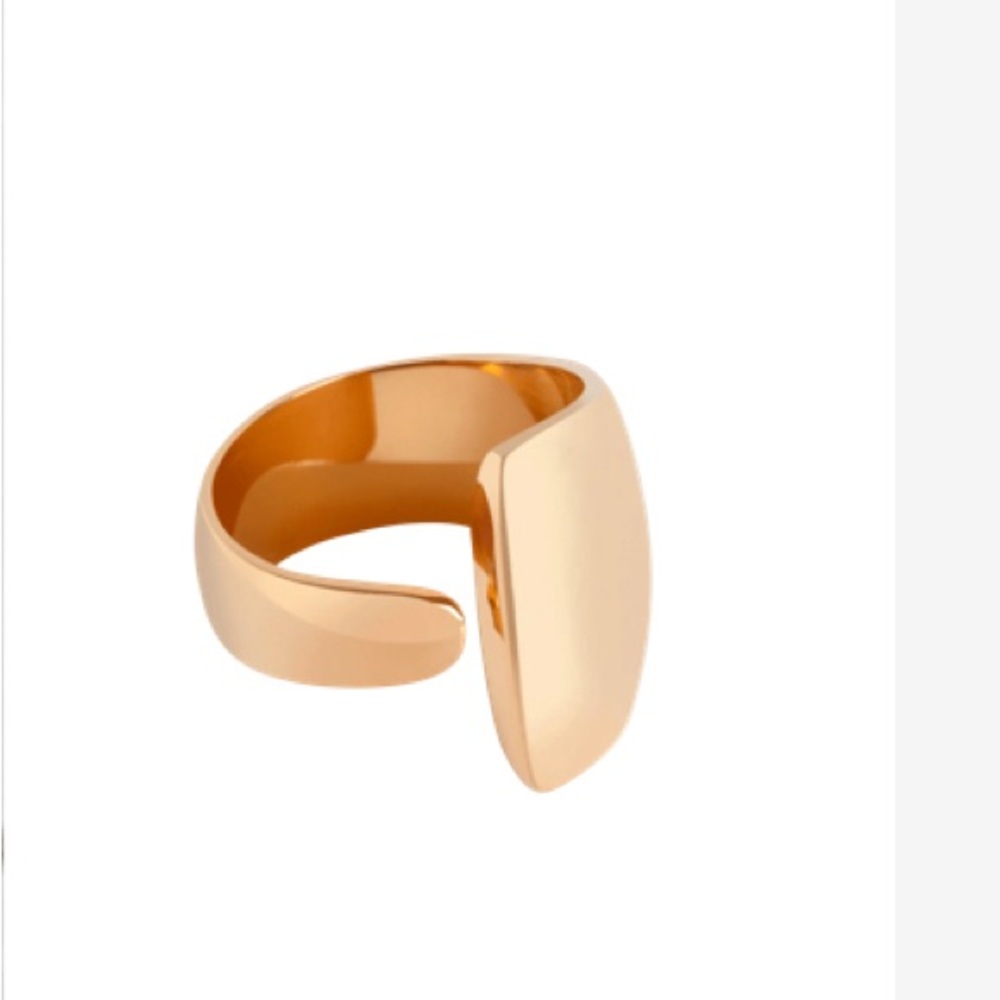 Aurate arc gold ring band minimalistic vermeil size 8